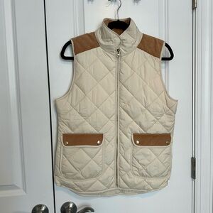 Lauren James Tan and Cream Quilted Vest